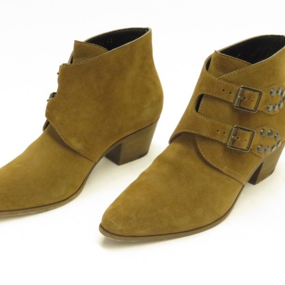 Saint Laurent Rock Double Buckle Ankle Boots - Picture 3 of 8